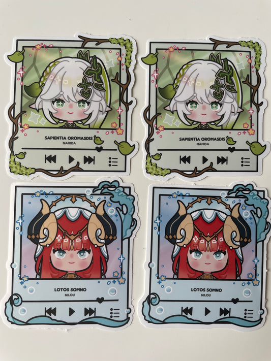 Genshin Playlist Polaroid Sticker