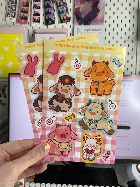 Toilet Bound Hanako-Kun Cows Sticker Sheet