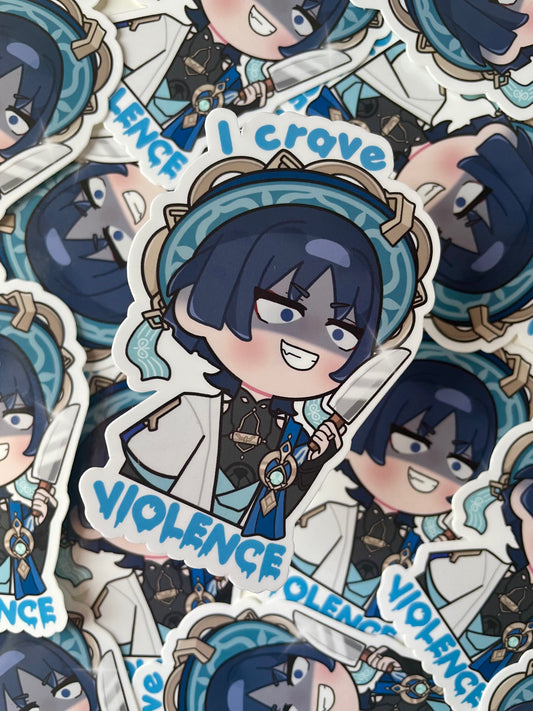 I Crave Violence Scaramouche Vinyl Sticker