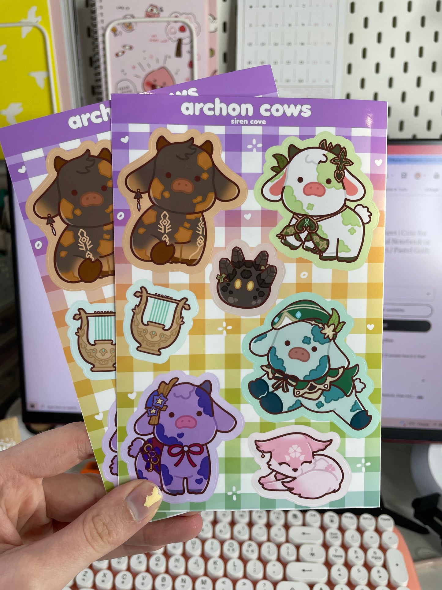 Genshin Impact Cows Sticker Sheet