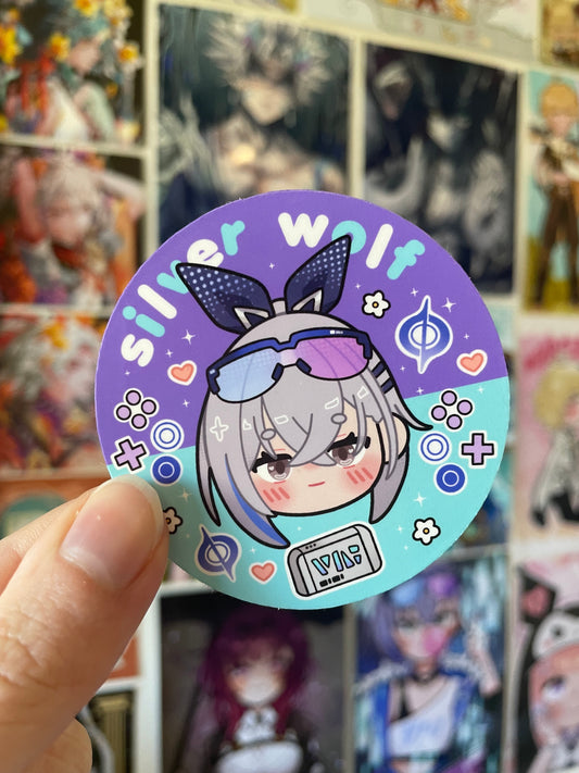 Silver Wolf Vinyl Sticker