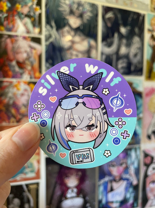 Silver Wolf Vinyl Sticker