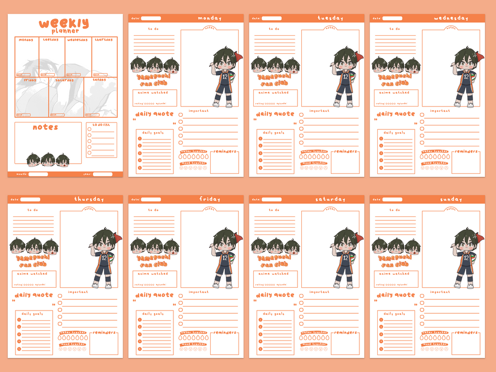 Undated HQ Daily Weekly Digital Anime Printable iPad Planner - Etsy