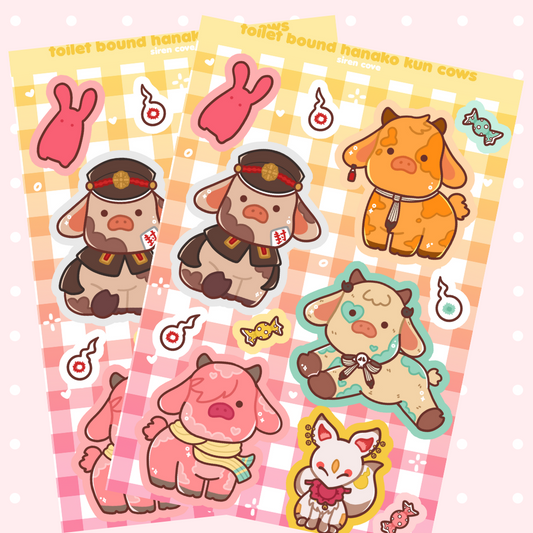 Toilet Bound Hanako-Kun Cows Sticker Sheet
