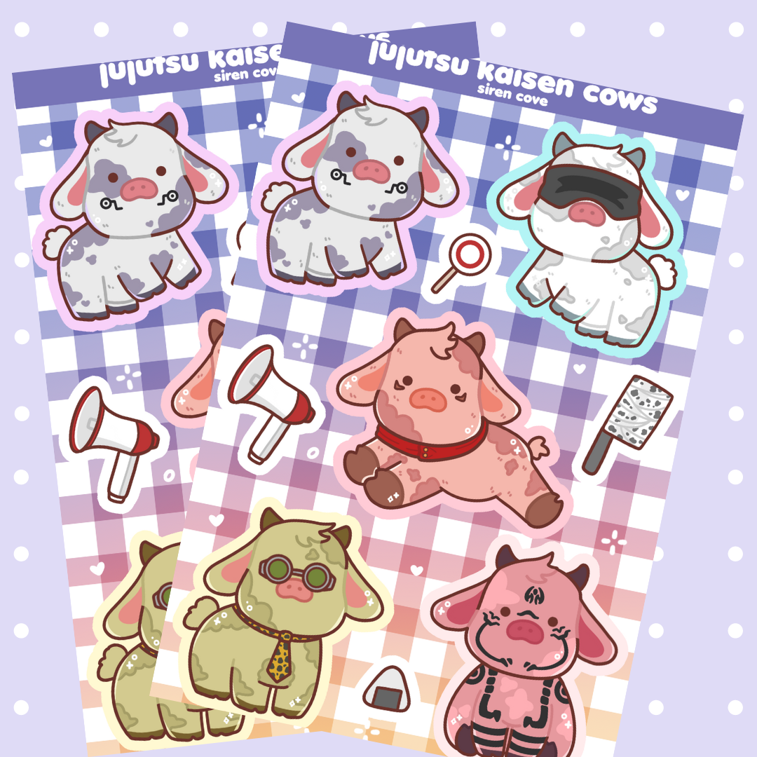 Jujutsu Kaisen Cows Sticker Sheet