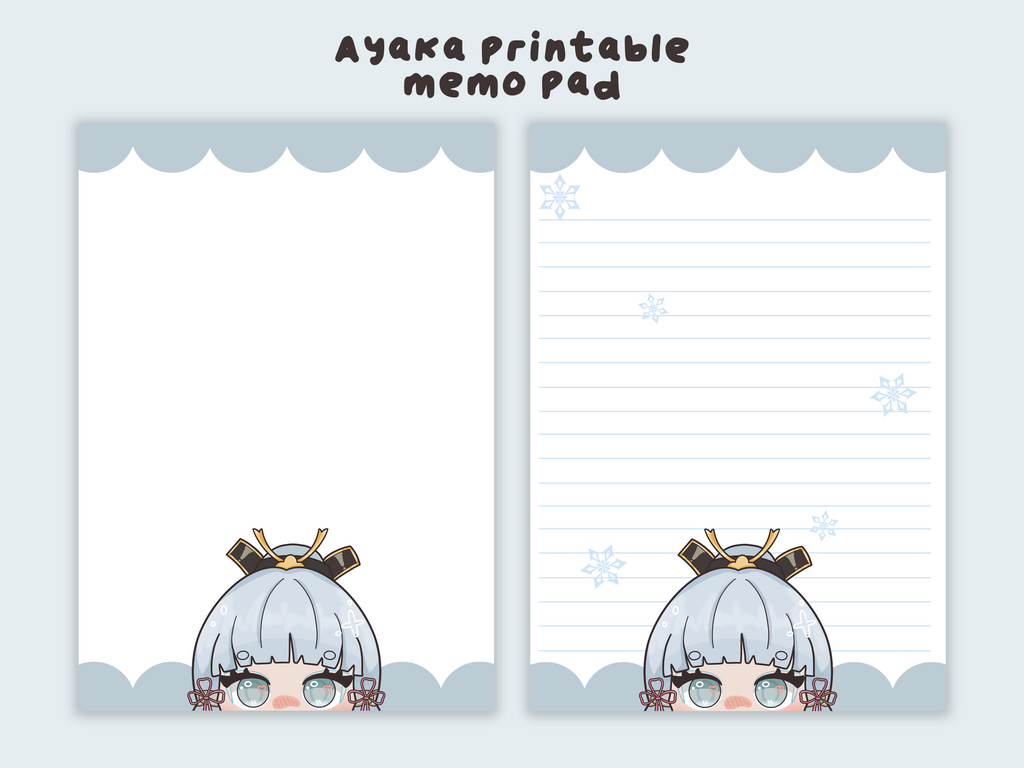 Ayaka printable memo sheet