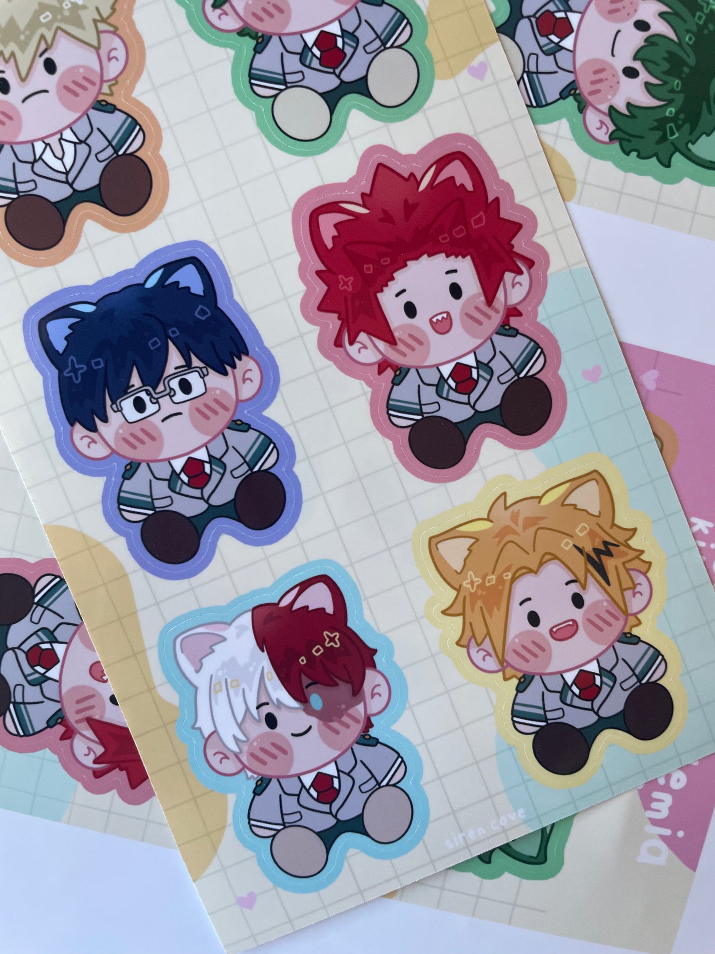 MHA Kitties Sticker Sheet
