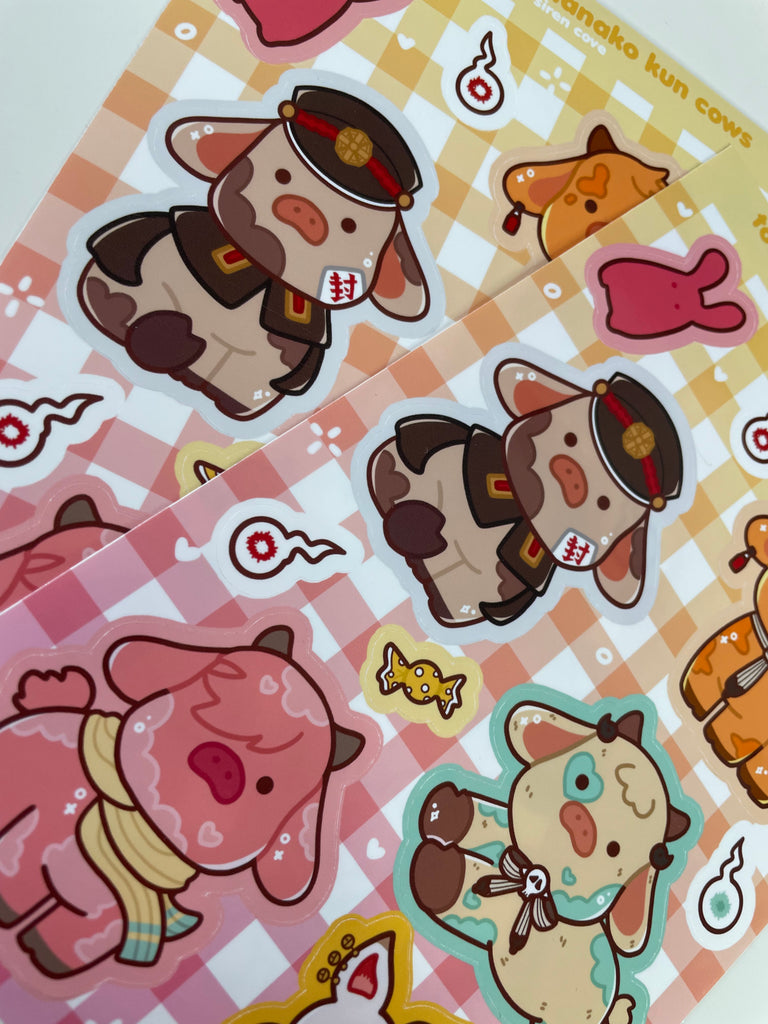 Toilet Bound Hanako-Kun Cows Sticker Sheet