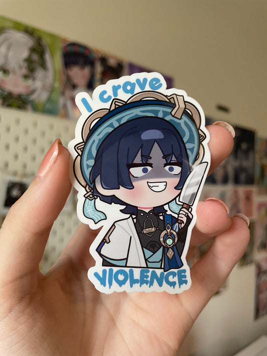 I Crave Violence Scaramouche Vinyl Sticker