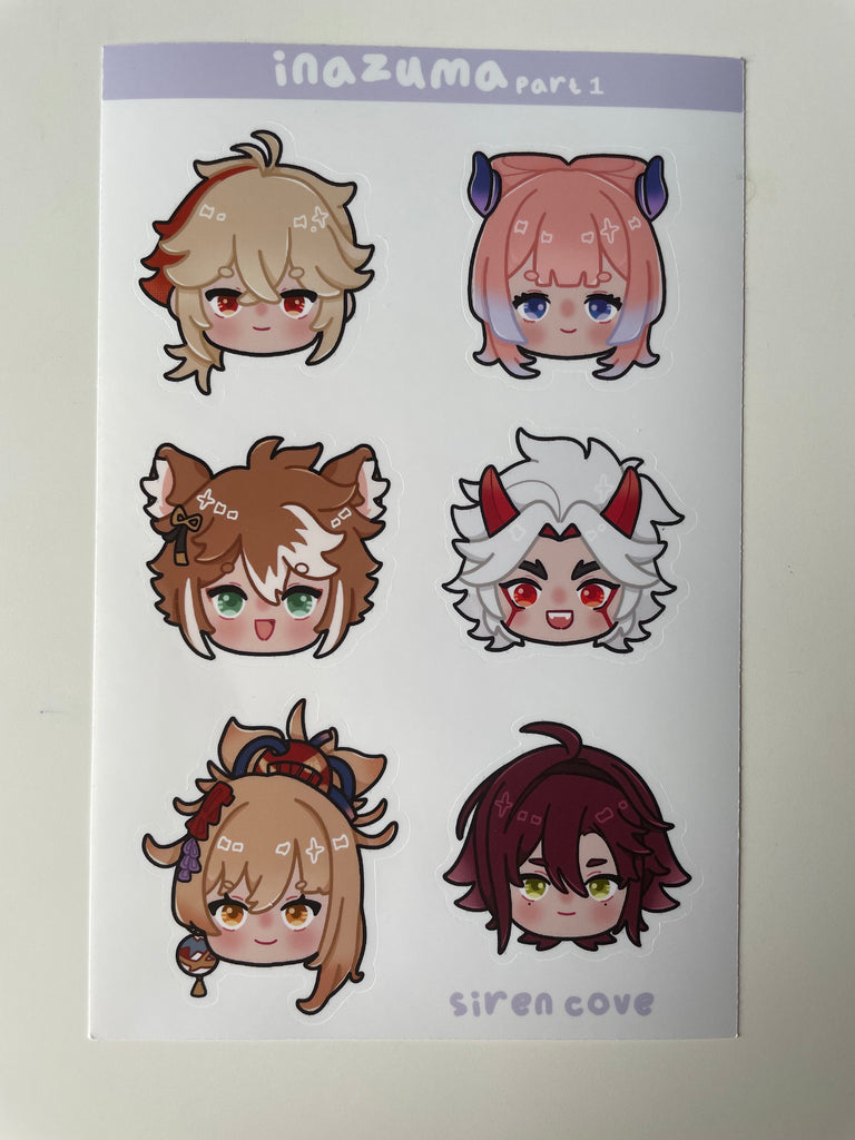 Inazuma Character sheet pt1 Stickers