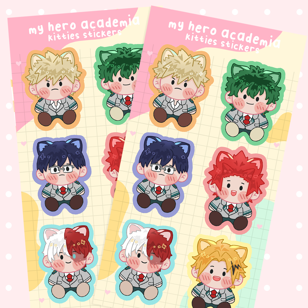 MHA Kitties Sticker Sheet